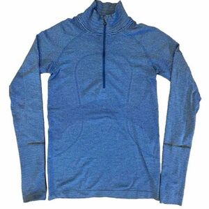 Blue Striped Lululemon Quarter-Zip Pullover